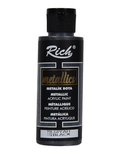 Rich Metalik Akrilik Boya Siyah 120ml