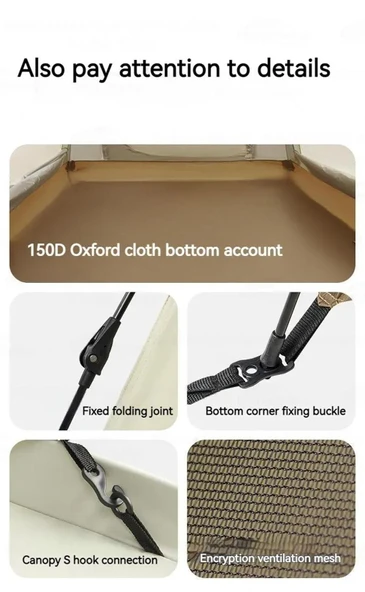 Naturehike Ango Picnic Otomatik Kurulum 3 Kişilik Çadır - 6