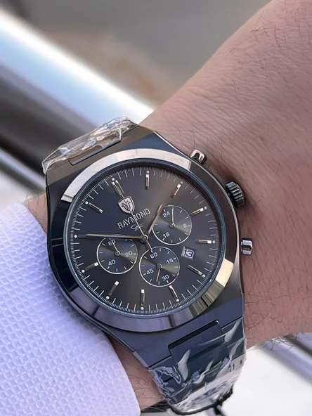 Raymond Nişan Ve Damatlara Özel Çelik Kordon 2 Yıl Garantili 5 Atm Erkek Kol Saati+Bileklik RMD.18 - 3