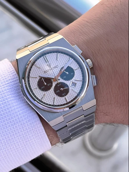 Raymond Nişan Ve Damatlara Özel Çelik Kordon 2 Yıl Garantili 5 Atm Erkek Kol Saati+Bileklik RMD.19 - Resim 3