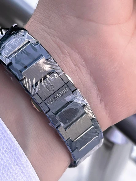 Raymond Nişan Ve Damatlara Özel Çelik Kordon 2 Yıl Garantili 5 Atm Erkek Kol Saati+Bileklik RMD.18 - 5