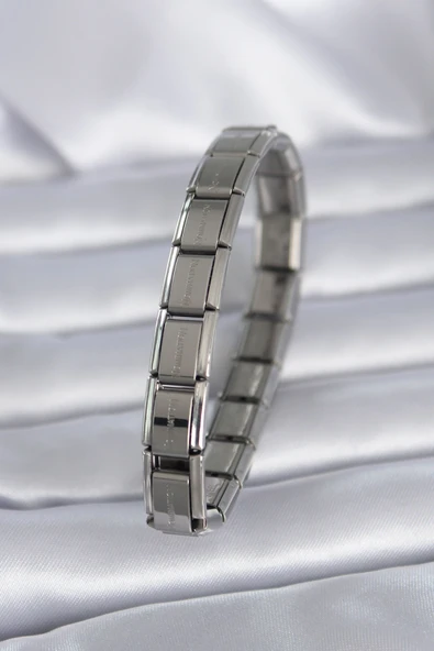 316L Çelik Gümüş Renk Nominaition Model Kadın Bileklik - TJ-BB5541 ürün görseli