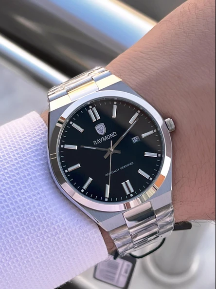 Raymond Nişan Ve Damatlara Özel Çelik Kordon 2 Yıl Garantili 5 Atm Erkek Kol Saati+Bileklik RMD.24 - Resim 2