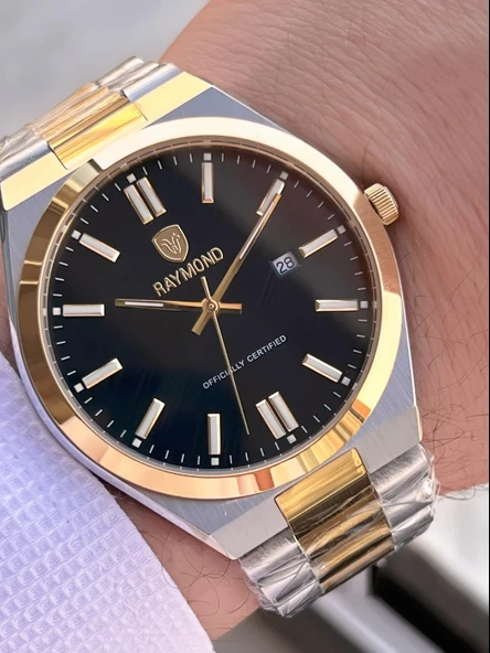 Raymond Nişan Ve Damatlara Özel Çelik Kordon 2 Yıl Garantili 5 Atm Erkek Kol Saati+Bileklik RMD.27 - Resim 3