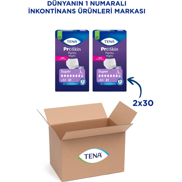 Proskin Pants Night Large Büyük Beden Gece İçin Süper Emici Külot 30'lu 2 Paket - 60 Adet - Resim 2