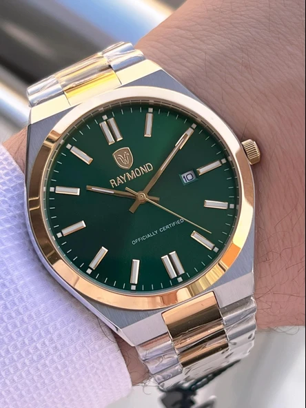 Raymond Nişan Ve Damatlara Özel Çelik Kordon 2 Yıl Garantili 5 Atm Erkek Kol Saati+Bileklik RMD.28 - Resim 3