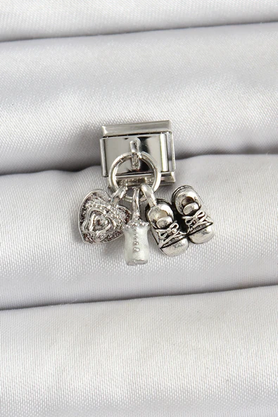 316L Çelik Gümüş Renk Yenidoğan Konsept Nomination Charm - TJ-BC1493 ürün görseli