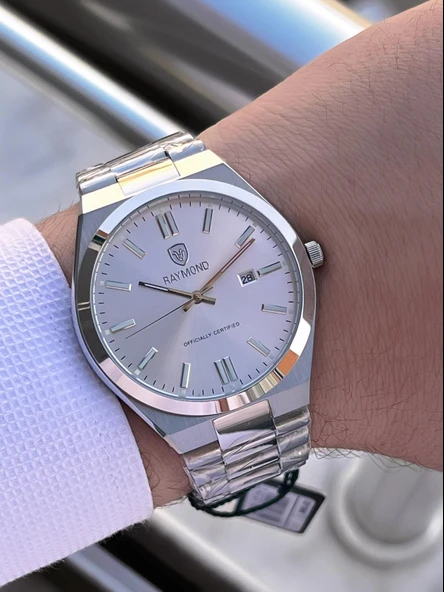 Raymond Nişan Ve Damatlara Özel Çelik Kordon 2 Yıl Garantili 5 Atm Erkek Kol Saati+Bileklik RMD.25 - Resim 2