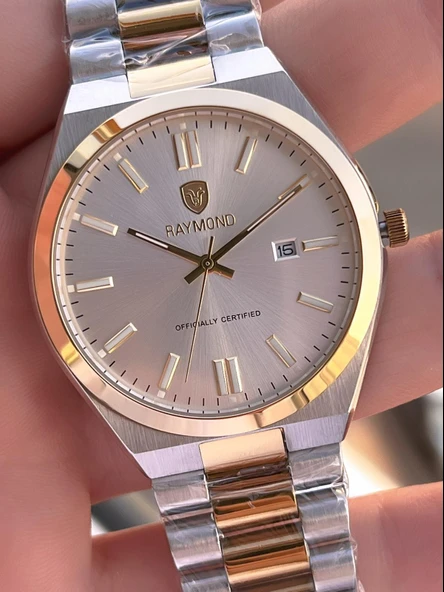 Raymond Nişan Ve Damatlara Özel Çelik Kordon 2 Yıl Garantili 5 Atm Erkek Kol Saati+Bileklik RMD.29 - Resim 4