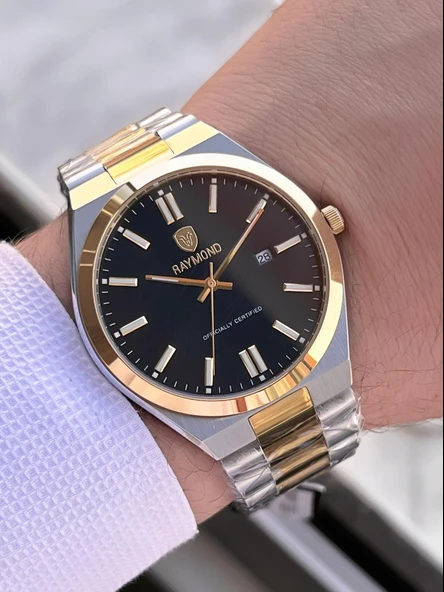 Raymond Nişan Ve Damatlara Özel Çelik Kordon 2 Yıl Garantili 5 Atm Erkek Kol Saati+Bileklik RMD.27 - Resim 2