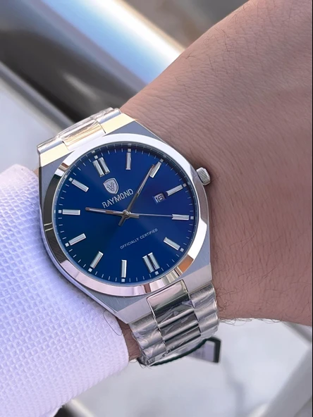Raymond Nişan Ve Damatlara Özel Çelik Kordon 2 Yıl Garantili 5 Atm Erkek Kol Saati+Bileklik RMD.23 - Resim 2