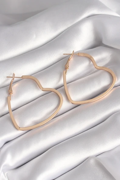 Pirinç Gold Renk Kalp Model Kadın Küpe - TJ-BKP8706 ürün görseli