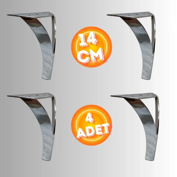 14 CM METAL DAMLA KOLTUK AYAĞI MOBİLYA AYAĞI ÜNİTE AYAĞI KONSOL AYAĞI PUF BERJER AYAĞI ( 4 ADET ) - Resim 2