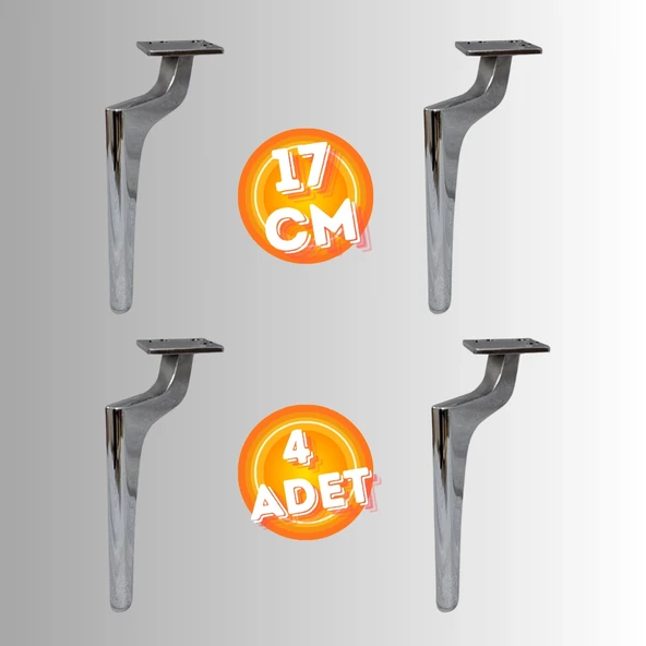17 CM METAL ZİRVE AYAK KOLTUK AYAĞI MOBİLYA AYAĞI ÜNİTE AYAĞI KONSOL AYAĞI PUF BERJER AYAĞI ( 4 ADET ) - Resim 3