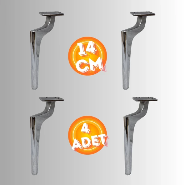 14 CM METAL ZİRVE AYAK KOLTUK AYAĞI MOBİLYA AYAĞI ÜNİTE AYAĞI KONSOL AYAĞI PUF BERJER AYAĞI ( 4 ADET ) - Resim 2