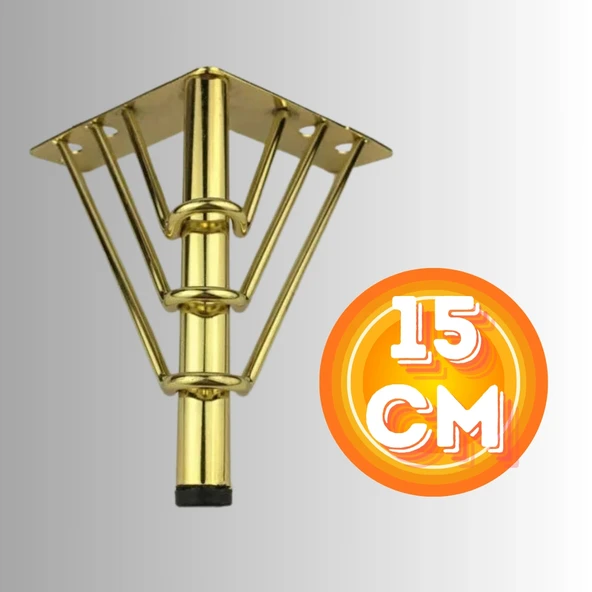 15 CM METAL 3 TELLİ KOLTUK AYAĞI MOBİLYA AYAĞI ÜNİTE AYAĞI KONSOL AYAĞI PUF BERJER AYAĞI - Resim 2