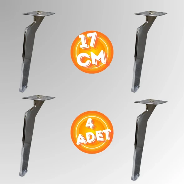 17 CM METAL TABANCA AYAK KOLTUK AYAĞI MOBİLYA AYAĞI ÜNİTE AYAĞI KONSOL AYAĞI PUF BERJER AYAĞI ( 4 ADET ) - Resim 2