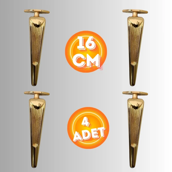 16 CM METAL KLAS KOLTUK AYAĞI MOBİLYA AYAĞI ÜNİTE AYAĞI KONSOL AYAĞI PUF BERJER AYAĞI (4 ADET) - Resim 2