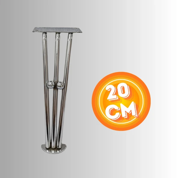 20 CM METAL BONCUKLU KOLTUK AYAĞI MOBİLYA AYAĞI ÜNİTE AYAĞI KONSOL AYAĞI PUF BERJER AYAĞI - Resim 2