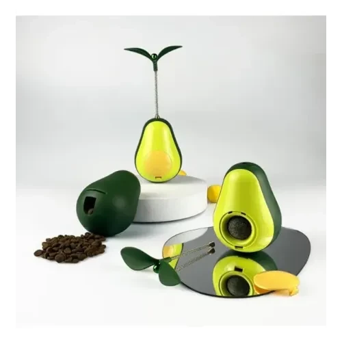 Avokado Şeklinde Kedi Naneli ve Mama Hazneli Kedi Oyuncağı - 4