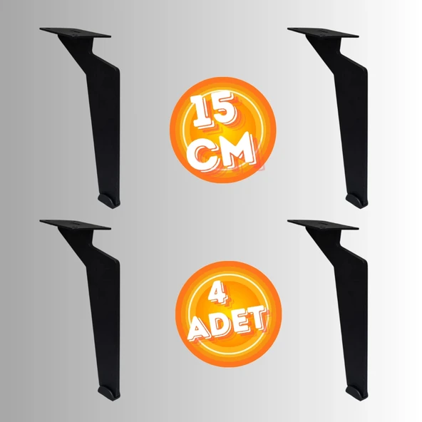 15 CM METAL TABANCA AYAK KOLTUK AYAĞI MOBİLYA AYAĞI ÜNİTE AYAĞI KONSOL AYAĞI PUF BERJER AYAĞI ( 4 ADET ) - Resim 2