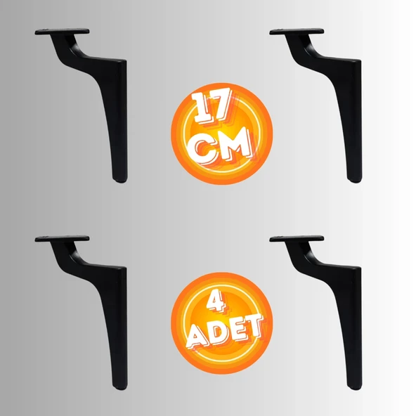 17 CM METAL ZİRVE AYAK KOLTUK AYAĞI MOBİLYA AYAĞI ÜNİTE AYAĞI KONSOL AYAĞI PUF BERJER AYAĞI ( 4 ADET ) - Resim 2