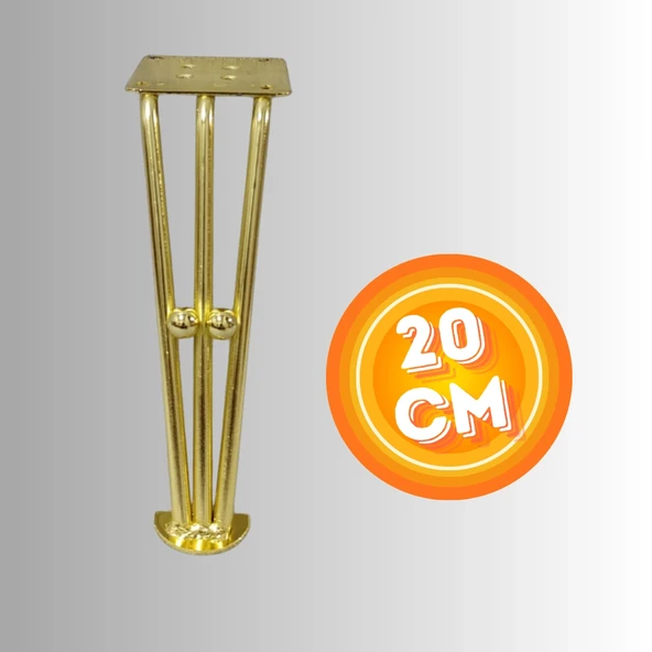 20 CM METAL BONCUKLU KOLTUK AYAĞI MOBİLYA AYAĞI ÜNİTE AYAĞI KONSOL AYAĞI PUF BERJER AYAĞI ürün görseli
