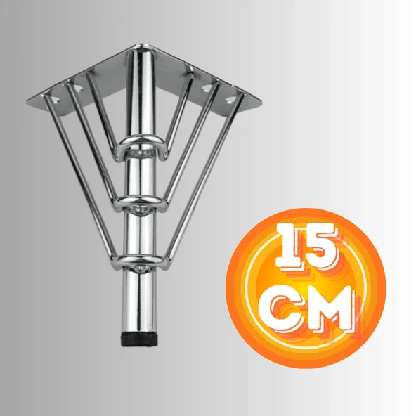 15 CM METAL 3 TELLİ KOLTUK AYAĞI MOBİLYA AYAĞI ÜNİTE AYAĞI KONSOL AYAĞI PUF BERJER AYAĞI ürün görseli
