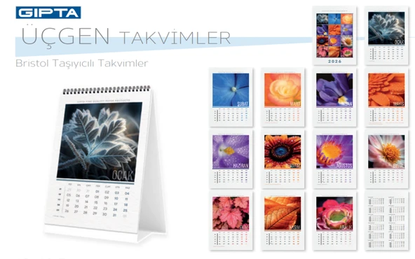 Gıpta 2026 19x14.3cm Bristol Üçgen Masaüstü Takvim - 1 Adet / BRS2061 ürün görseli 1