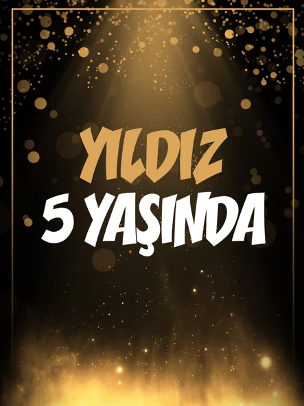 Gold Temalı Doğum Günü Afişi - 50x70 Cm ürün görseli