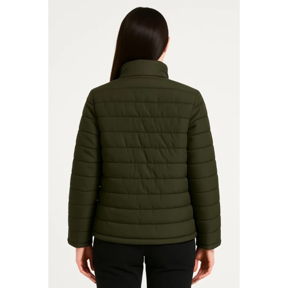 Lucky Life Bomber Mont Ceket – Su İtici Kumaş, Kapitone Astarlı, Fermuarlı, Kışlık - Haki