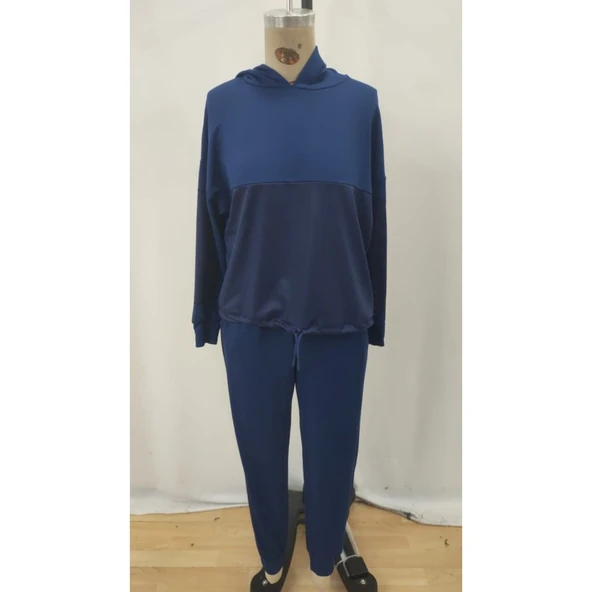 Lucky Life Kadın Uzun Kollu Kapşonlu Viskon Iki Iplik Bluz Ve Pantolon Ikili Takım - 4