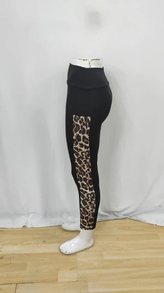 Lucky Life Kadın Yüksek Bel Leopar Desen Ve Cep Detaylı Dalgıç Tayt - Resim 13