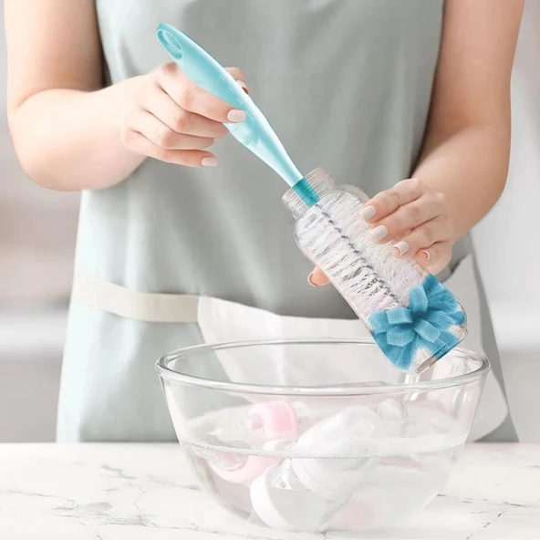 Süngerli Biberon Fırçası 776 Mavi - 2