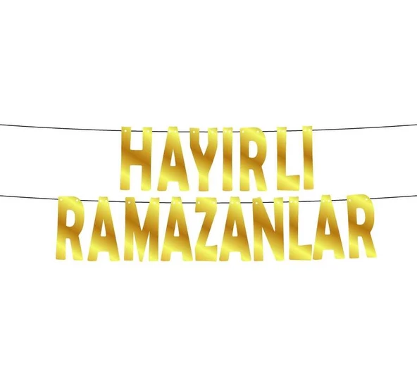 Hayırlı Ramazanlar Metalize Harf Banner - 2