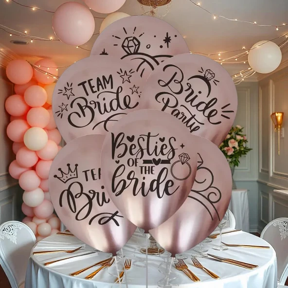 Team Bride Baskılı Krom Balon 12" - 1