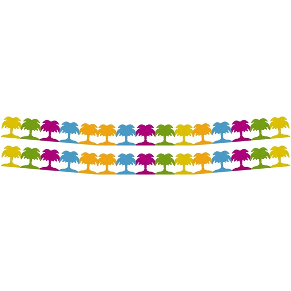 Renkli Palmiye Garland Dekor Süs - 2