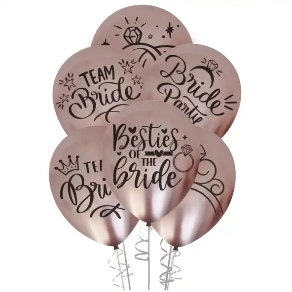 Team Bride Baskılı Krom Balon 12" - 2