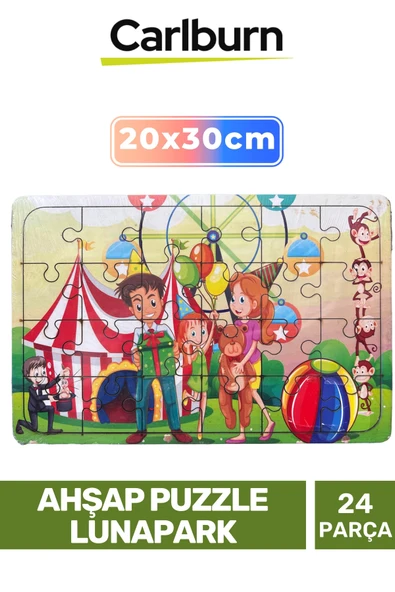 Özel Üretim Eğitici Zeka Geliştirici Öğretici El Göz Koordinasyonu Ahşap Puzzle Lunapark - 24 Parça ürün görseli 1