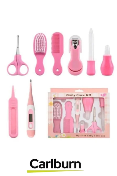 Özel Üretim Fırça Tırnak Makası Cımbız Termometre Aspiratör Damlalık 8 Parça Bebek Bakım Seti - 4