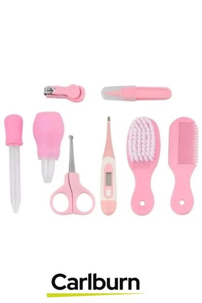 Özel Üretim Fırça Tırnak Makası Cımbız Termometre Aspiratör Damlalık 8 Parça Bebek Bakım Seti - 2