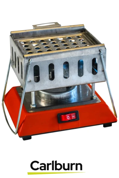 Premium Seri Açma Kapama Düğmeli Dayanıklı Emaye Kaplama Kare Krom Elektrikli Nargile Köz Ocağı - 6