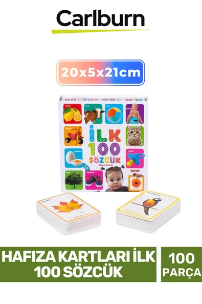 Özel Üretim Eğitici Zeka Geliştirici Öğretici El Göz Koordinasyonu Hafıza Kartları İlk 100 Sözcük ürün görseli 1