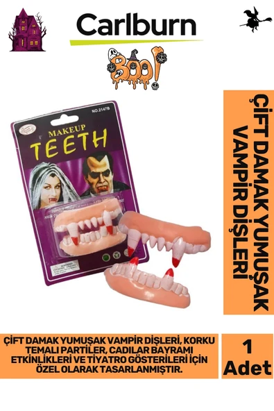 Özel Üretim Korku Temalı Partiler Halloween Yumuşak Esnek Tiyatro Çift Damak Yumuşak Vampir Dişleri