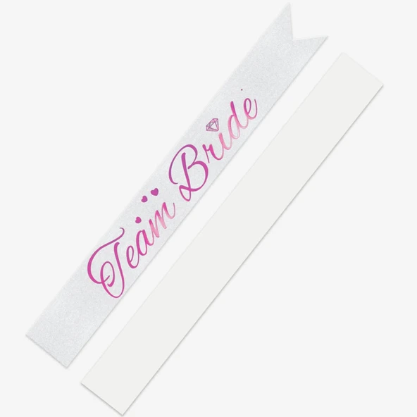 Team Bride Baskılı Varaklı Lüks Kuşak -Fuşya- - 2