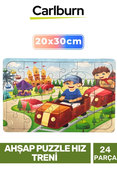 Özel Seri Eğitici Zeka Geliştirici Öğretici El Göz Koordinasyonu Ahşap Puzzle Hız Treni - 24 Parça