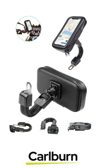 Özel Üretim Şeffaf Ön Yüzeyli Hafif 360 Derece Dönebilen Su Geçirmez Motosiklet Telefon Tutucu - 3