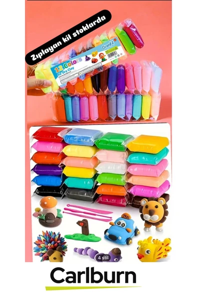 Özel Üretim Esnek Yumuşak Doku Dağılmayan Kıvamlı Zıplayan Hamur Karışık Renk 90 gr x 12 Adet - 3