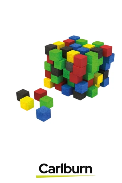 Özel Seri Eğitici Zeka Geliştirici Öğretici El Göz Koordinasyonu Ahşap Birim Küpleri - 100 Parça - Resim 3