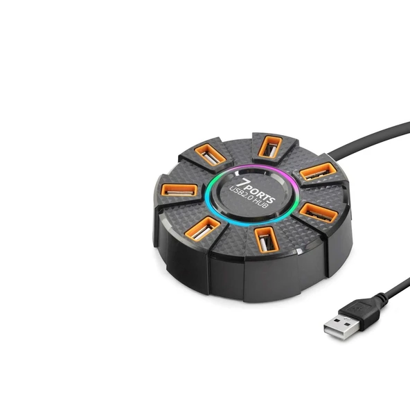 Usb Hub 7*Usb 1.2M Siyah HDX7035 ürün görseli